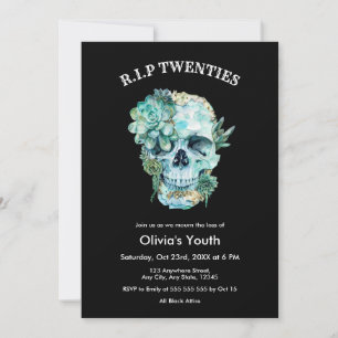 Skull RIP 20s 30th Birthday Dood aan mijn jeugd Kaart