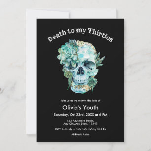 Skull RIP 30s 40th Birthday Death to my Thirties Kaart