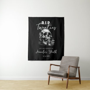Skull RIP Twenties 30e verjaardag Party Achtergron Wandkleed