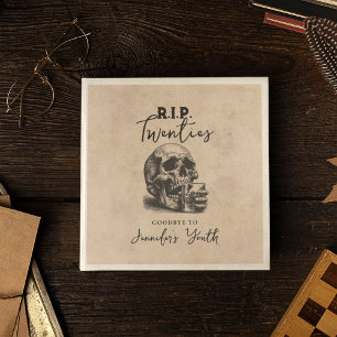 Skull RIP Twenties Whiskey verjaardagsfeestje Servet