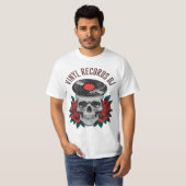 skull rocker head record player t-shirt (Voorkant volledig)