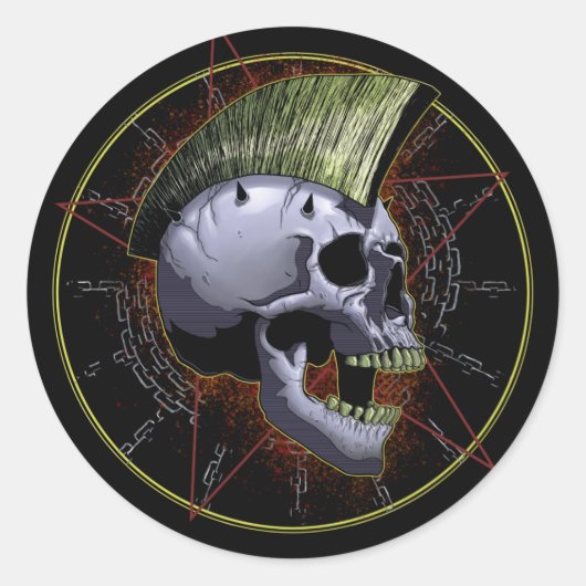 Skull Ronde Sticker (Voorkant)