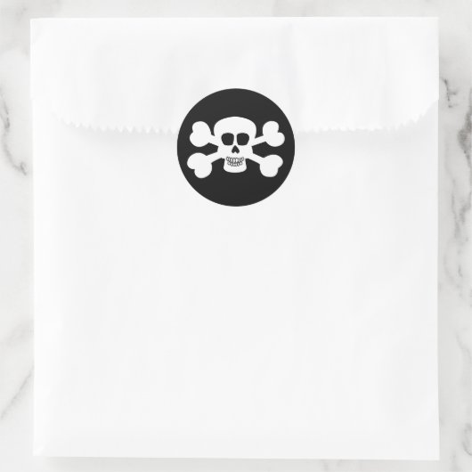 Skull Ronde Sticker (Tas)