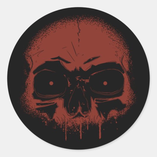 Skull Ronde Sticker (Voorkant)