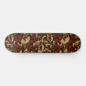 Skull Roos Gothic Pattern Skateboard (Horizontaal)