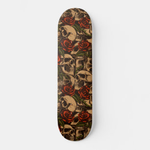 Skull Roos Gothic Pattern Skateboard