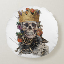 Skull Round Pillow