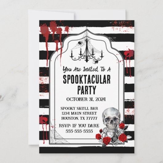 Skull & Rozen Uitnodiging (Voorkant)