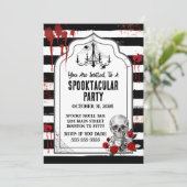 Skull & Rozen Uitnodiging (Staand voorkant)