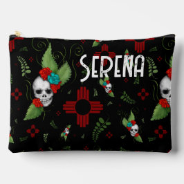 Skull Rozen Zia Sun Greenery Zwart Nieuw Mexico Etui