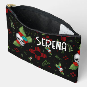 Skull Rozen Zia Sun Greenery Zwart Nieuw Mexico Etui