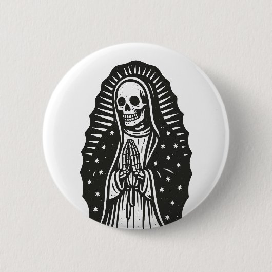 Skull Saint Ronde Button 5,7 Cm (Voorkant)