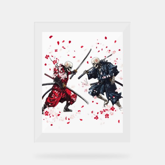 Skull Samurai Duel Acryl Bord (Voorkant)