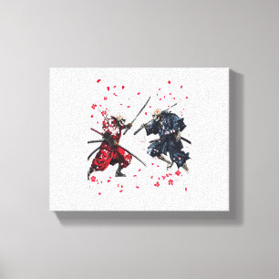 Skull Samurai Duel Canvas Afdruk