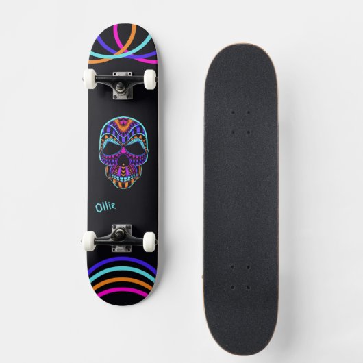 Skull Skateboard psychédélique (Recto)