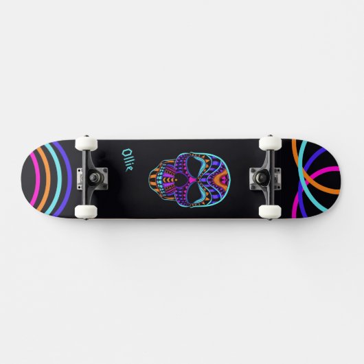 Skull Skateboard psychédélique (Horz)