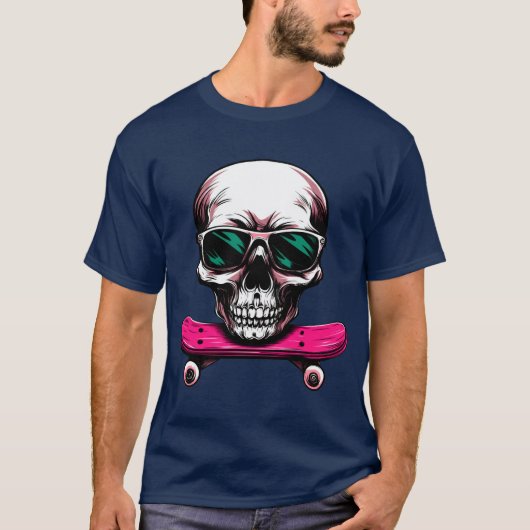 Skull Skateboard - Skaters Skull T-Shirt (Devant)