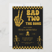 Skull Skeleton Bad to the Bone 2nd Birthday Kaart (Voorkant)