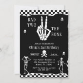 Skull Skeleton Bad to the Bone 2nd Birthday  Kaart (Voorkant)