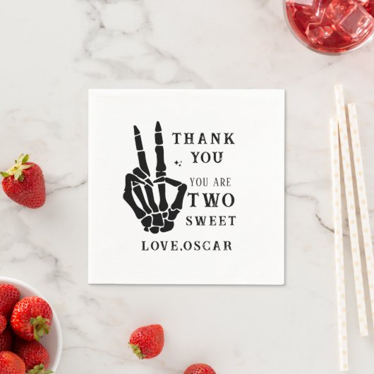 Skull Skeleton Bad to the Bone 2nd Birthday  Servet (Insitu)