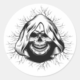 Skull Skeleton Halloween Classic Round Sticker