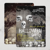 Skull Skeleton Halloween Party Freaky Night Kaart (Voorkant / Achterkant)