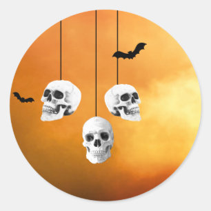 Skull Skeleton Halloween Party Freaky Night Ronde Sticker
