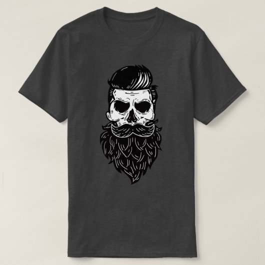 Skull Skull Beard Bearing Skull T-shirt (Design voorkant)