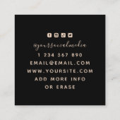 Skull Snake Gothic Style Tattoo Artist Minimalist Vierkante Visitekaartje (Achterkant)