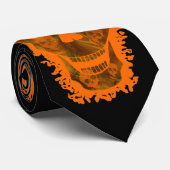 Skull Spect Big Skull Sinaasappel 3 schedelstropda Stropdas (Opgerold)