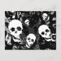 Skull Specters B&W briefkaart