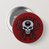 Skull Spider Ronde Button 7,6 Cm (Voorkant /achterkant)