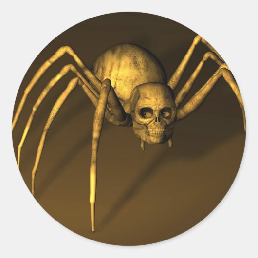 Skull Spider Ronde Sticker (Voorkant)