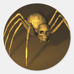 Skull Spider Ronde Sticker
