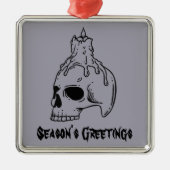 Skull Spooky Horror Gothic Metalen Ornament (Voorkant)