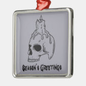 Skull Spooky Horror Gothic Metalen Ornament (Links)