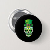 Skull St Patricks Day Irish Funny Saint Patricks D Ronde Button 5,7 Cm (Voorkant /achterkant)