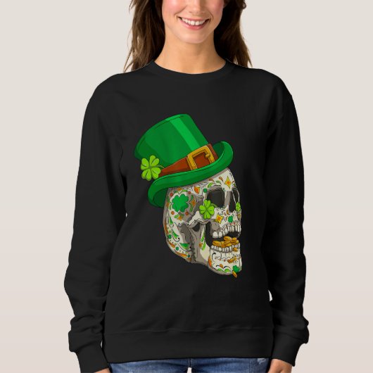 Skull St Patricks Day Irish Saint Patricks Day of Trui (Voorkant)