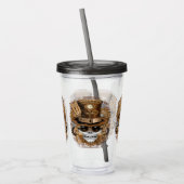 Skull Steampunk Voodoo Retro Machine Acryl Drinkbeker (Links)