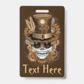 Skull Steampunk Voodoo Retro Machine Badge (Achterkant)