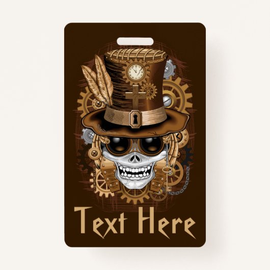 Skull Steampunk Voodoo Retro Machine Badge (Voorkant)