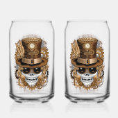 Skull Steampunk Voodoo Retro Machine Blikvorm Glas (Voorkant)
