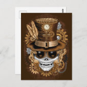 Skull Steampunk Voodoo Retro Machine Briefkaart (Voorkant / Achterkant)