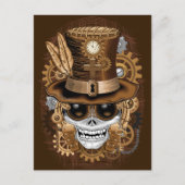 Skull Steampunk Voodoo Retro Machine Briefkaart (Voorkant)