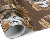 Skull Steampunk Voodoo Retro Machine Cadeaupapier (Rol Hoek)