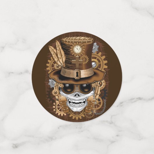 Skull Steampunk Voodoo Retro Machine Confetti (Kleine voorkant)