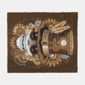 Skull Steampunk Voodoo Retro Machine Fleece Deken (Voorkant (Horizontaal))