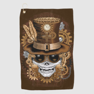 Skull Steampunk Voodoo Retro Machine Golfhanddoek