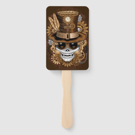 Skull Steampunk Voodoo Retro Machine Handwaaier (Achterkant)