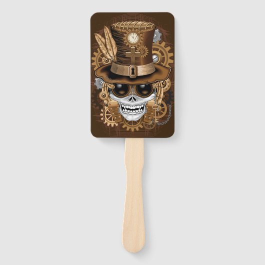 Skull Steampunk Voodoo Retro Machine Handwaaier (Voorkant)